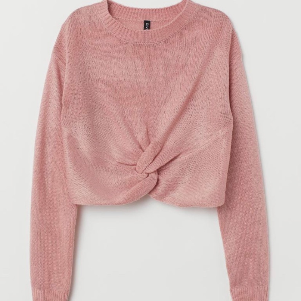 Pink Cropped Sweater XS